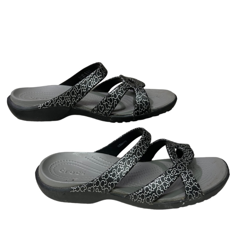Crocs Disney Meleen Twist Sandal Mickey Mouse  black gray women’s size 7